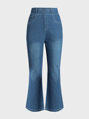 Women's No-Button Stretch Flare Jeans