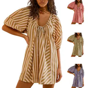 Dokotoo Women's Casual Loose Overalls Jumpsuits One Piece Long Sleeve Wide Leg Long Pant Rompers With Pockets