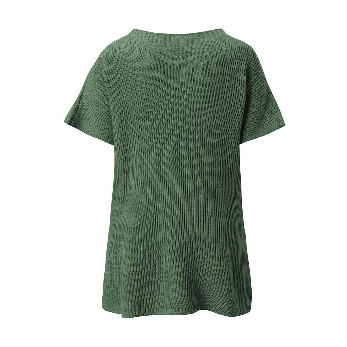 Shewin Women's Ribbed Knit Top Batwing Short Sleeve Crew Neck Oversized High Low Side Split Casual Blouse  DealsForYouDays
