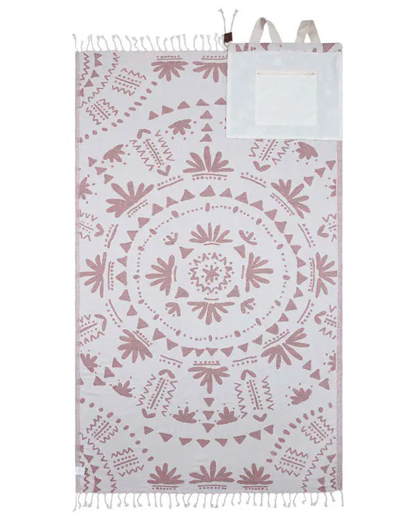 🏖️ 2-in-1 Turkish Cotton Towel Bag with Inner Zip Pocket & Sand-Repelling Fabric