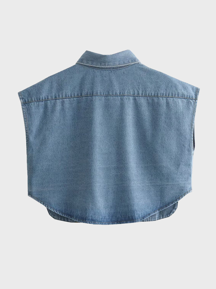 Polo Pocket Denim Top