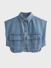 Polo Pocket Denim Top