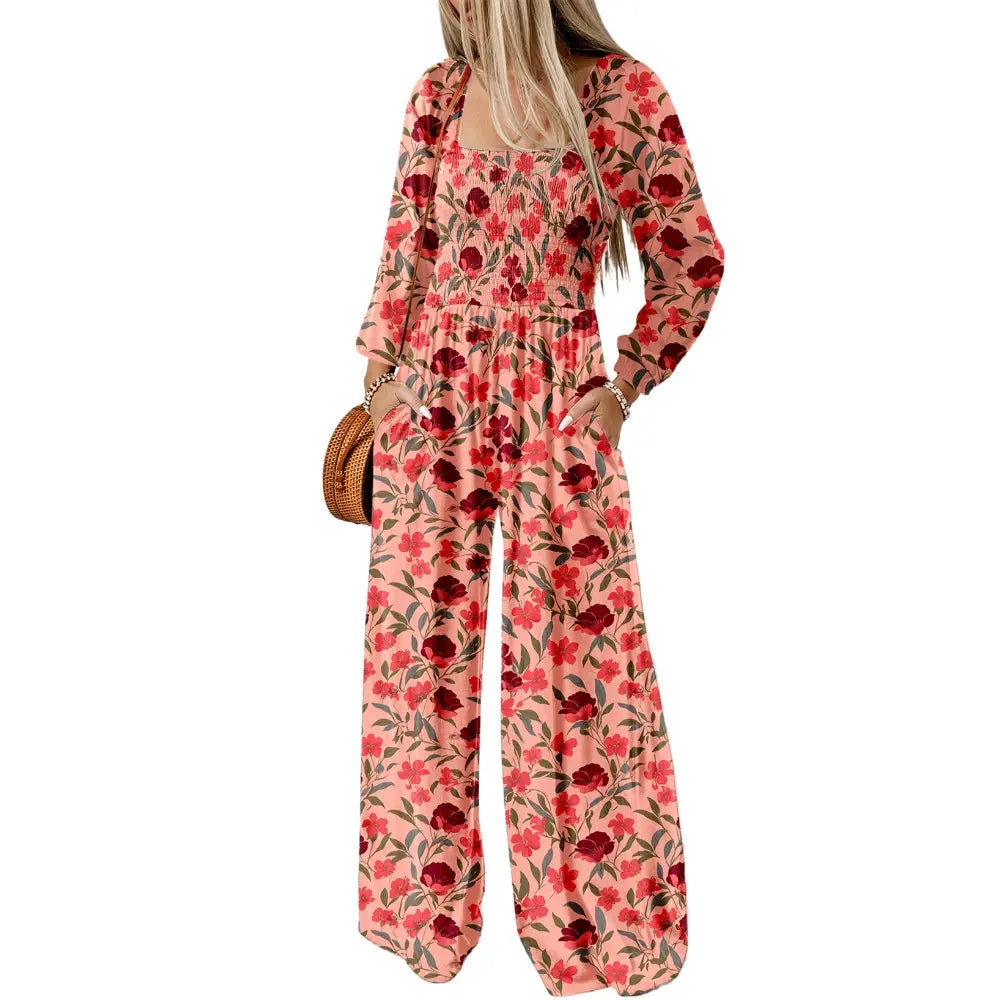 Dokotoo Women's Casual Loose Overalls Jumpsuits One Piece Long Sleeve Wide Leg Long Pant Rompers With Pockets