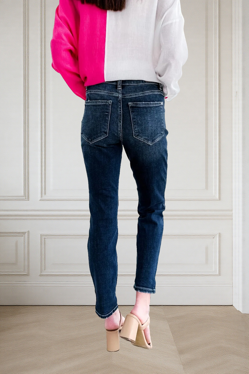 Tummy Control Cuffed Slim Fit Jeans