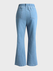 Women's No-Button Stretch Flare Jeans