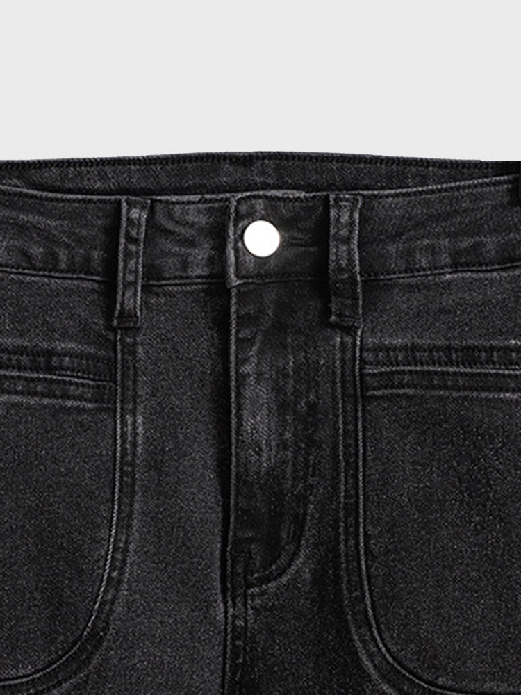 Smoky Gray High Waist Slim Fit Jeans