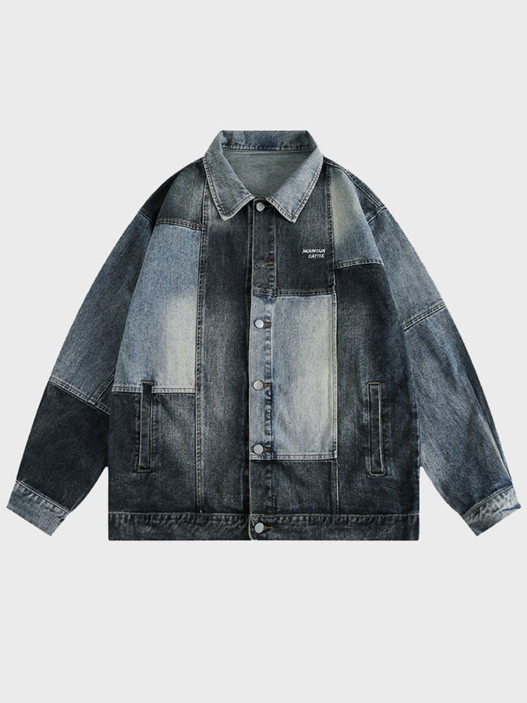 Contrast Denim Coat