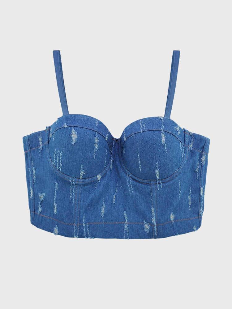 Hollow Denim Camisole