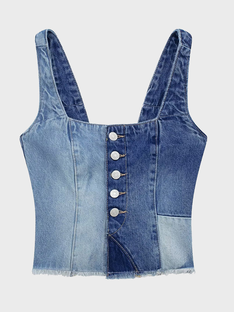 Patch Denim Vest