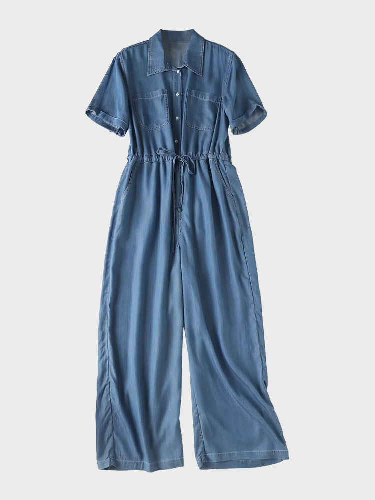 Lace-Up Tencel Jumpsuit