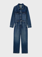 French Pocket Denim Jumpsuit