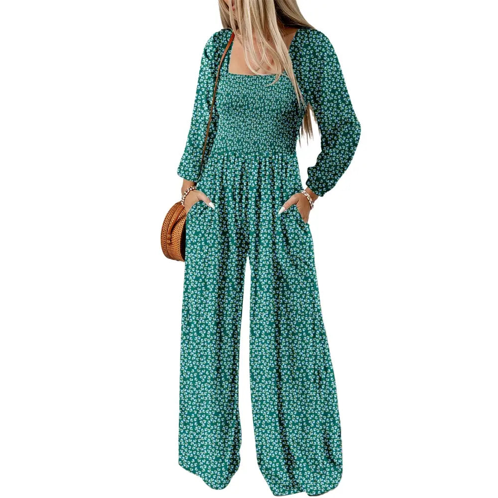 Dokotoo Women's Casual Loose Overalls Jumpsuits One Piece Long Sleeve Wide Leg Long Pant Rompers With Pockets