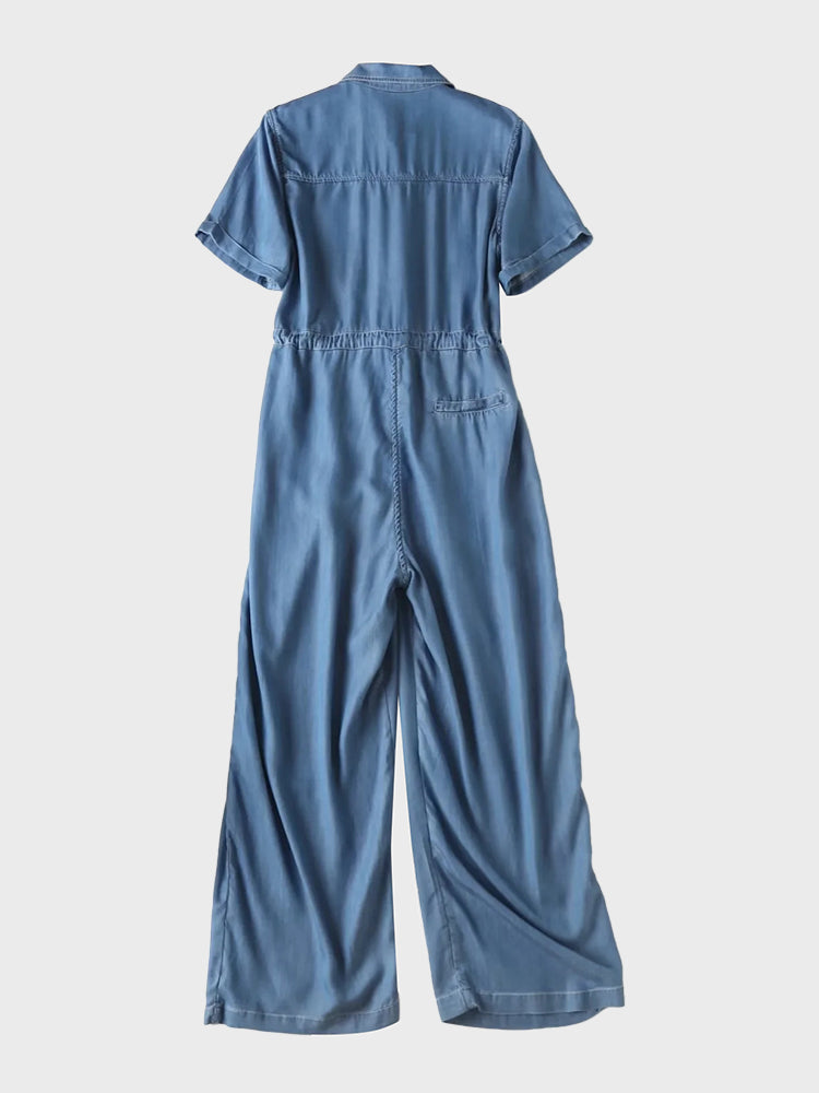 Lace-Up Tencel Jumpsuit