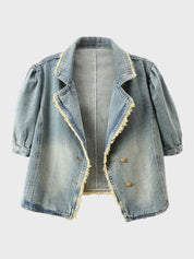 Ruffled Summer Denim Jacket