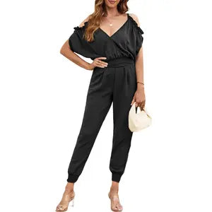 Dokotoo Women's Casual Loose Overalls Jumpsuits One Piece Long Sleeve Wide Leg Long Pant Rompers With Pockets