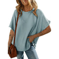 Dokotoo Women's Short Sleeve Loose Knit Blouse Tunic Tops