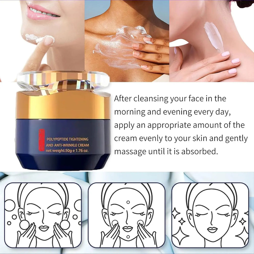 2PCS Face Cream, Cream Para Arrugas, Wrinkle Removal Cream, Polypeptide Firming Full Face Cream,Polypeptide Tightening and Anti-Wrinkle Cream,Firming Anti-aging Eye Creamfor Women Men 1.76 fl.oz.