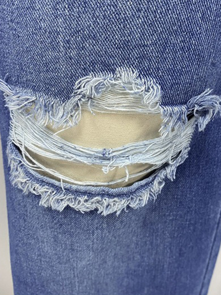 Ripped Wide-Leg Jeans