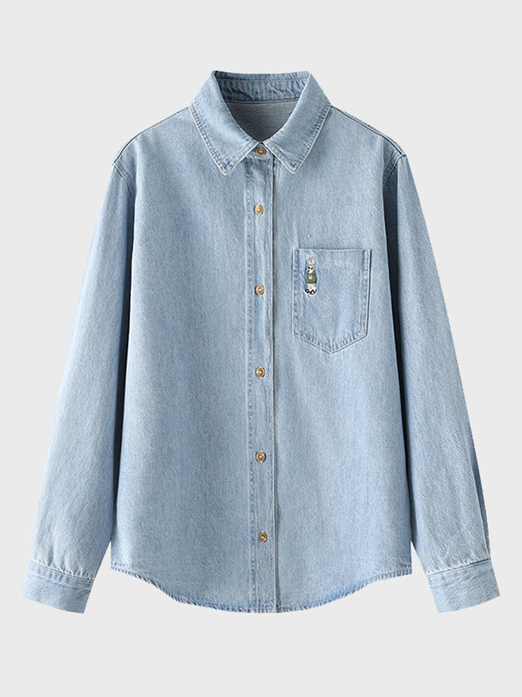 Embroidered Denim Shirt