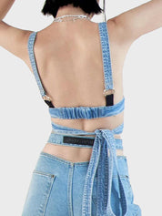 Bra Strap Jeans Set