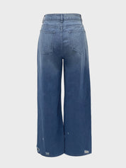 Retro Ripped Wide Leg Jeans