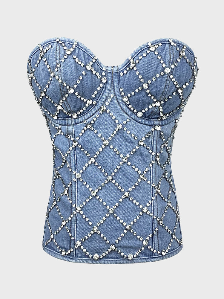 Beaded Denim Vest