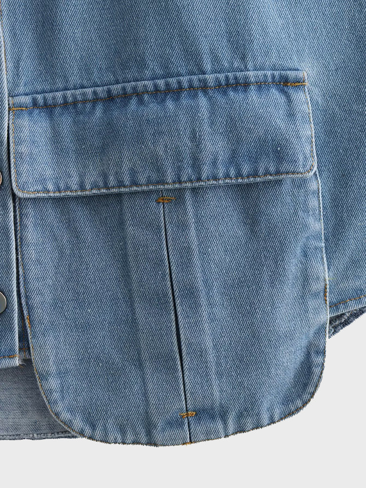 Polo Pocket Denim Top