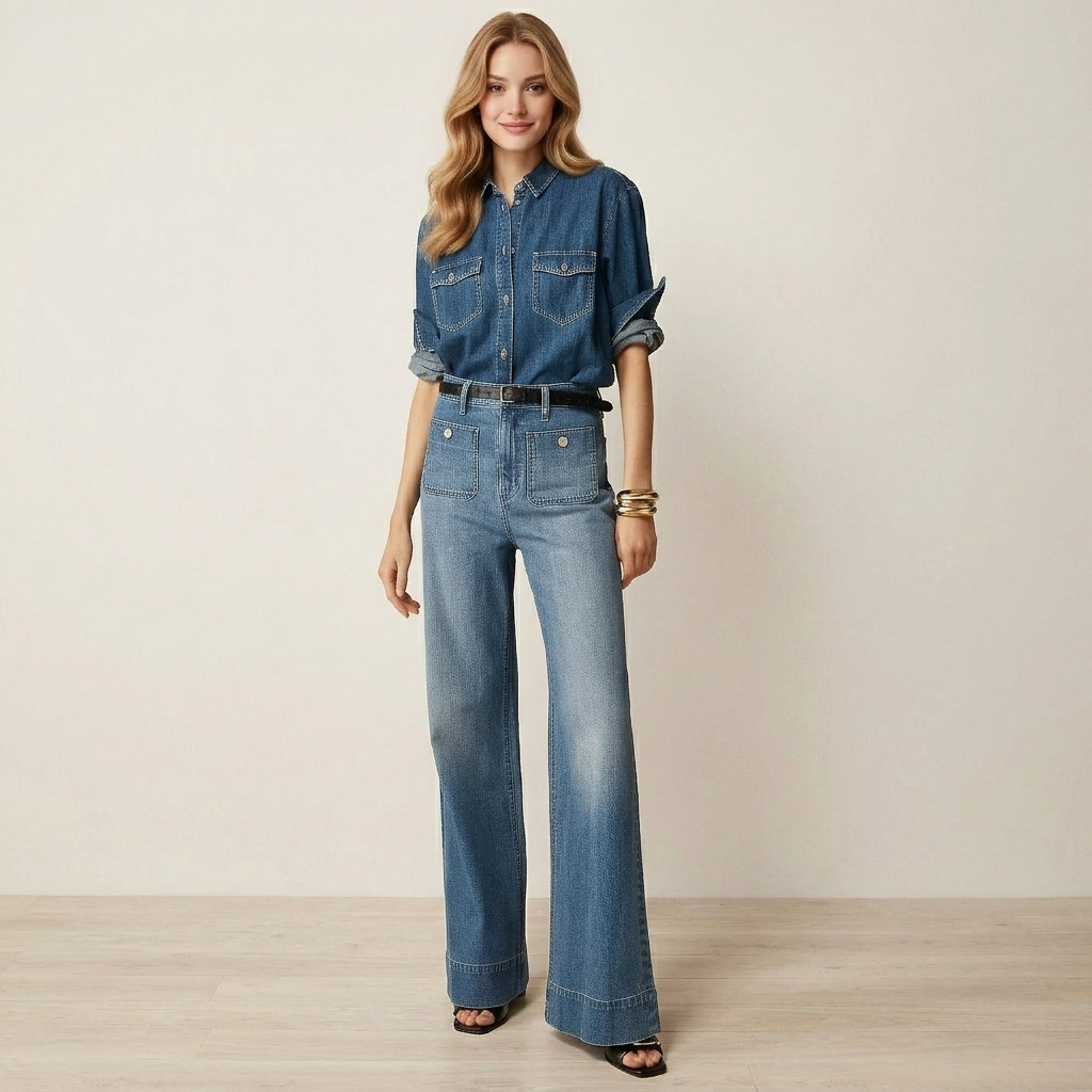 Tummy Control Sailor Wide Leg Trouser (Buy 2 Free Shipping)