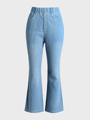 Women's No-Button Stretch Flare Jeans