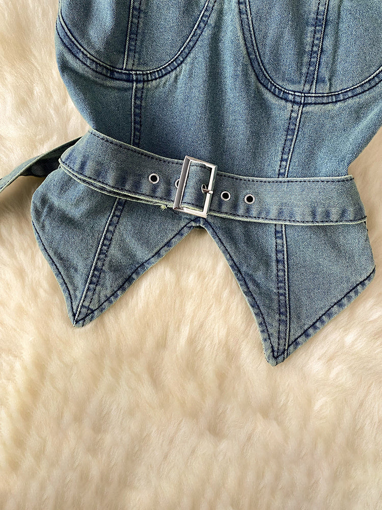 Hot Pleat Denim Set