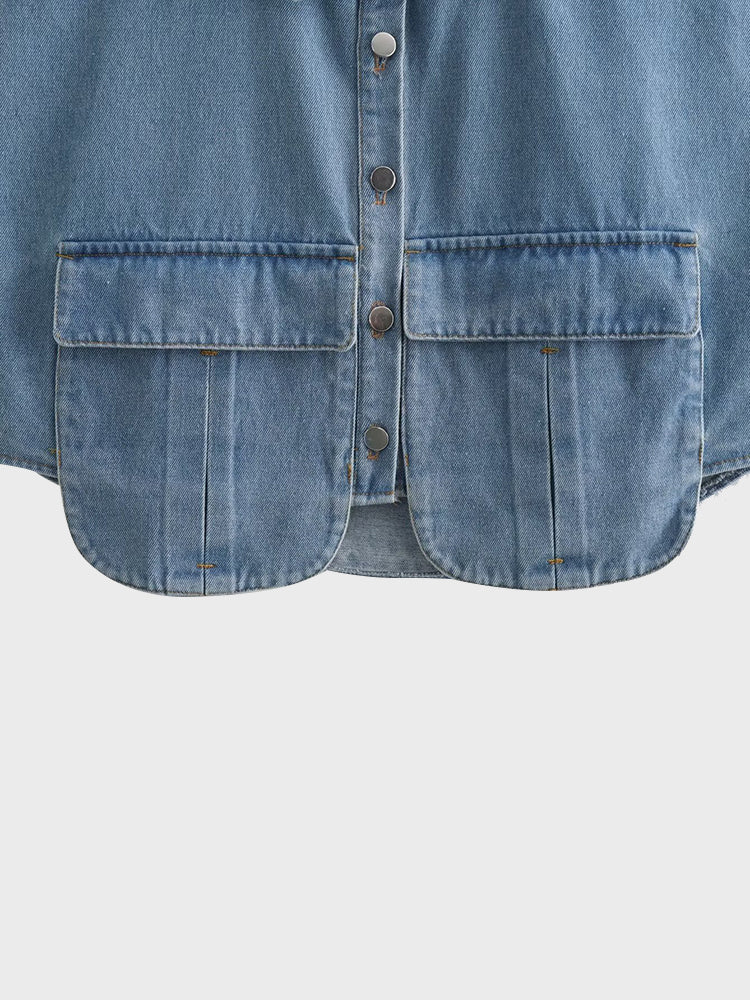 Polo Pocket Denim Top