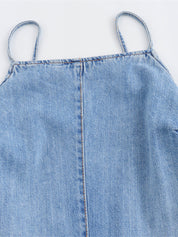 Summer Sleek Backless Denim Jumpsuit