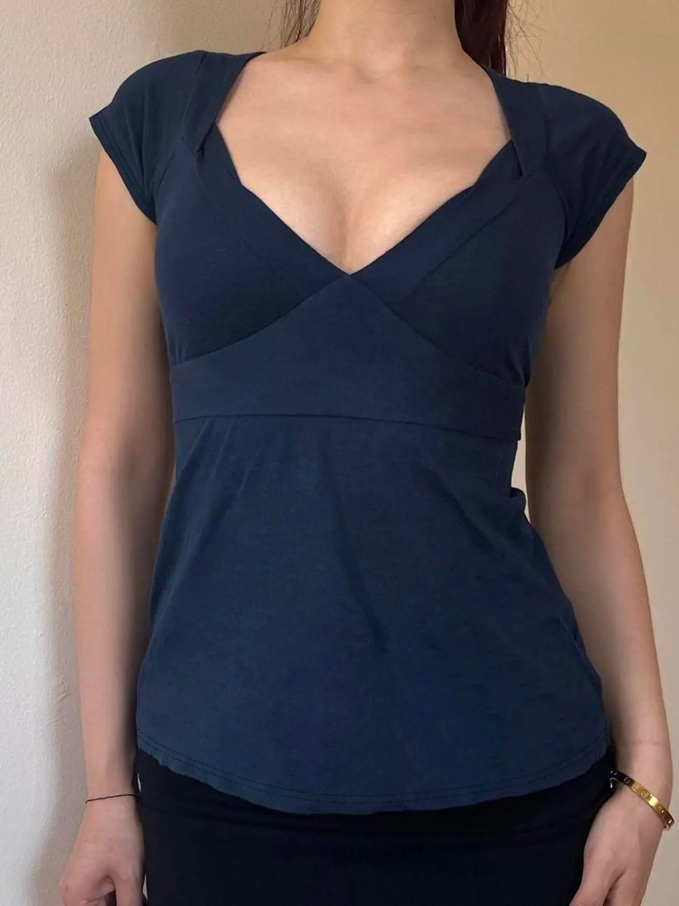 Women's Plain Basic Tee, Casual Short-Sleeve T-Shirt, Ladies' Summer Clothes for Daily Wear, Casual Chic Top, Top