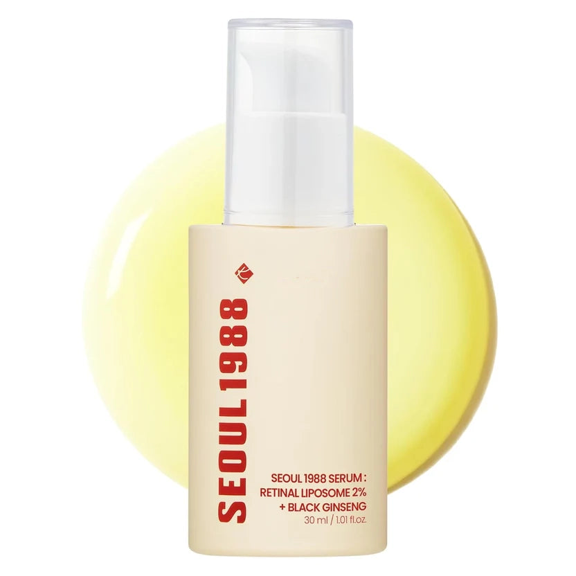 SEOUL 1988 Retinal Serum – Formulated with Advanced Retinal Liposome 2% and 58% Black Ginseng Extract | Fine Lines and Skin Texture Care Serum | Korean Skincare, 30ml / 1.01 fl oz