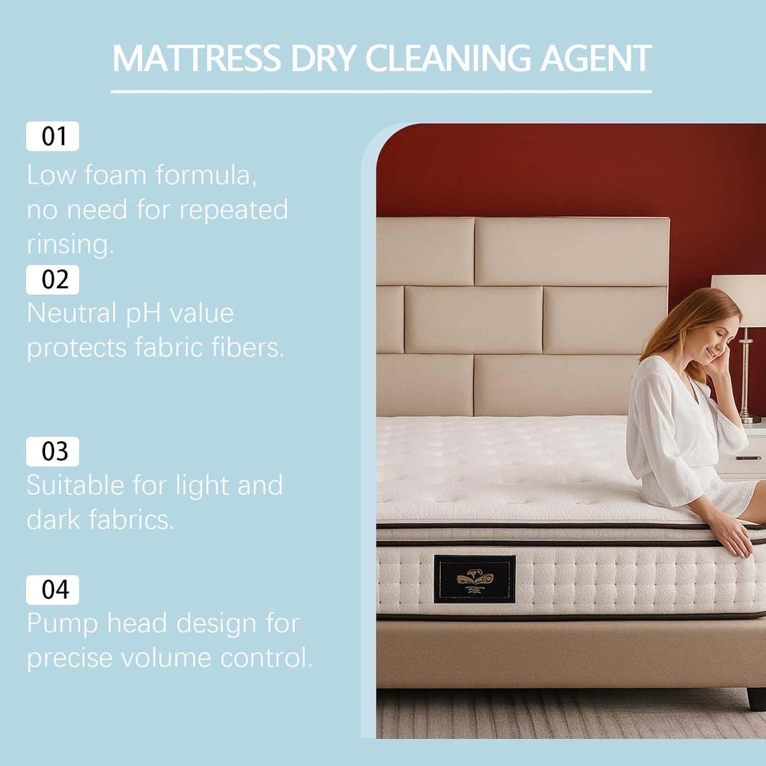 Mattress Stain Remover For Bed & Fabric,Powerful Mattress Dry Cleaning Foam,No-Scrub Fabric Spot Remover For Yellow Stain,Gentle Spot Treatment,For Mattress,Couch,Rug,Carpet, Upholstery Stains