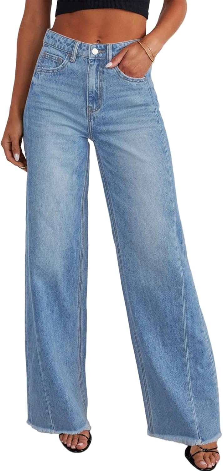 Women's Wide Leg Jeans High Waisted Stretchy