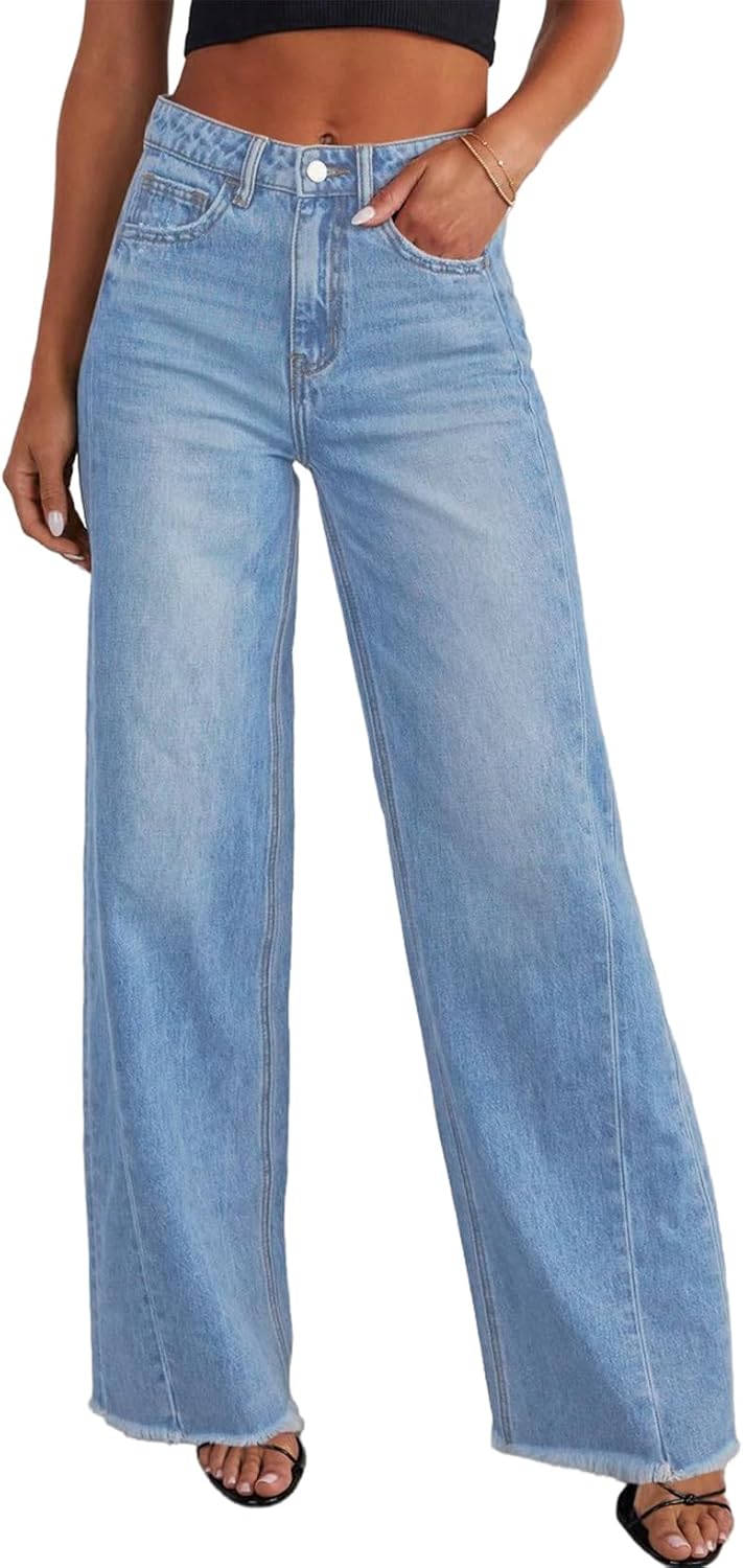 Women's Wide Leg Jeans High Waisted Stretchy