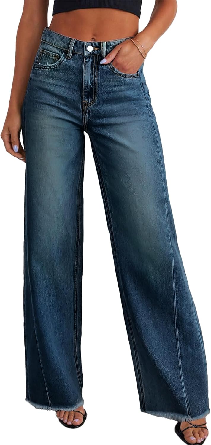 Women's Wide Leg Jeans High Waisted Stretchy