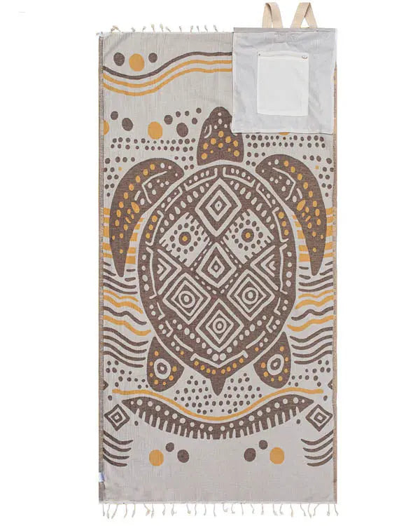 🏖️ 2-in-1 Turkish Cotton Towel Bag with Inner Zip Pocket & Sand-Repelling Fabric