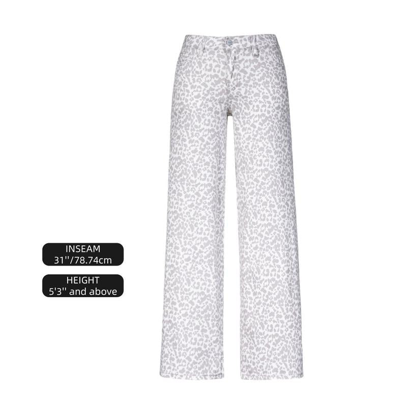 Mid-low Rise Baggy Stretchy Distressed Wide Leg Jeans