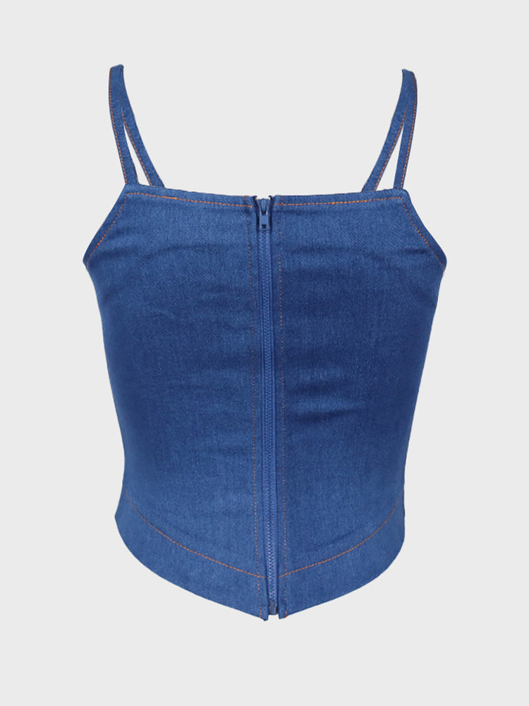 Haut corset en jean