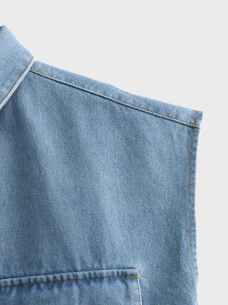 Polo Pocket Denim Top