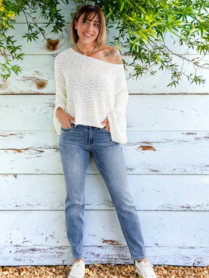 Tummy Control Cuffed Slim Fit Jeans