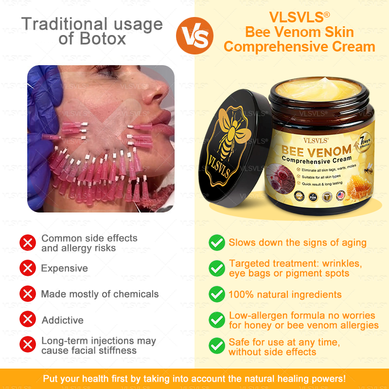 Made and Shipped from USA  🎉🎉 Bee Venom Comprehensive Cream  LAST DAY 80% OFF(Sagging Skin, Fine Lines, Loss of Firmness, Flat Bust, Drooping Hips, and More)