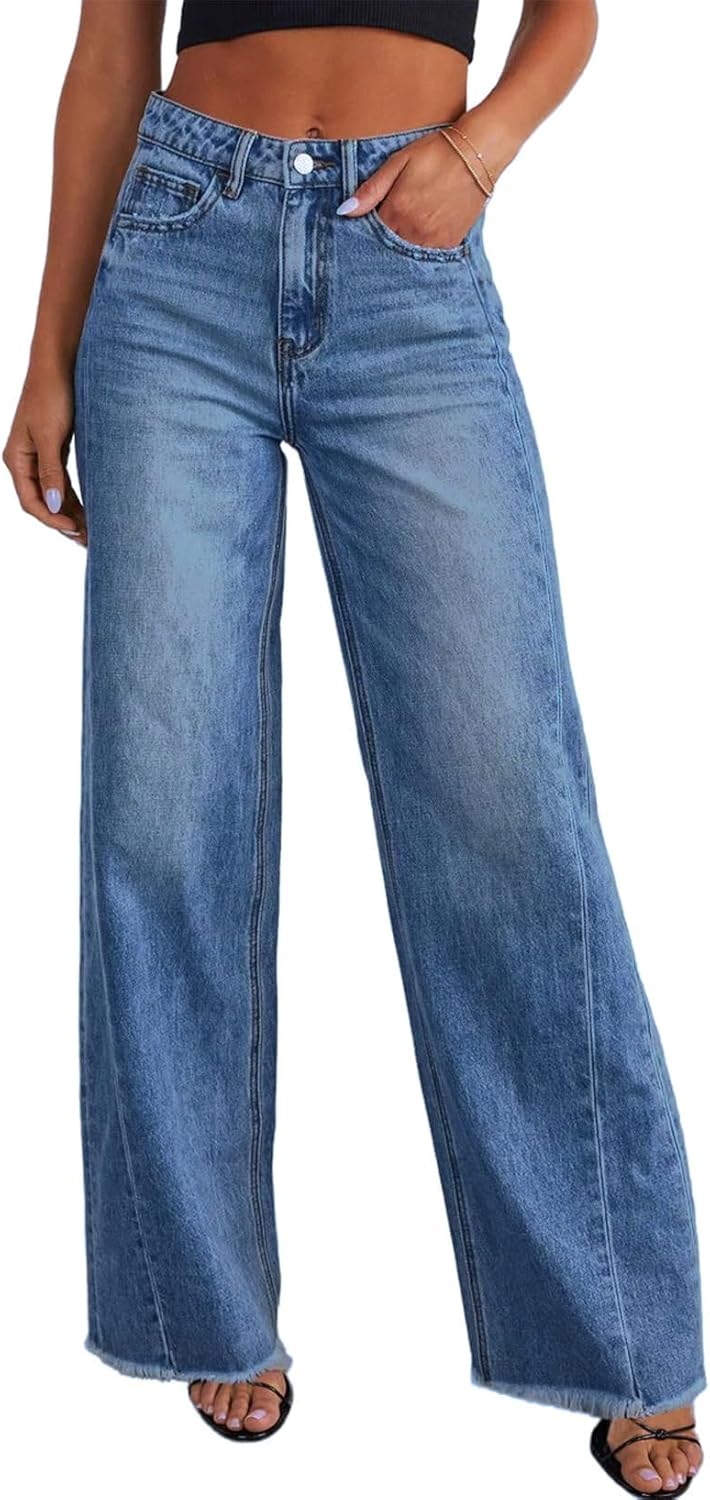 Women's Wide Leg Jeans High Waisted Stretchy