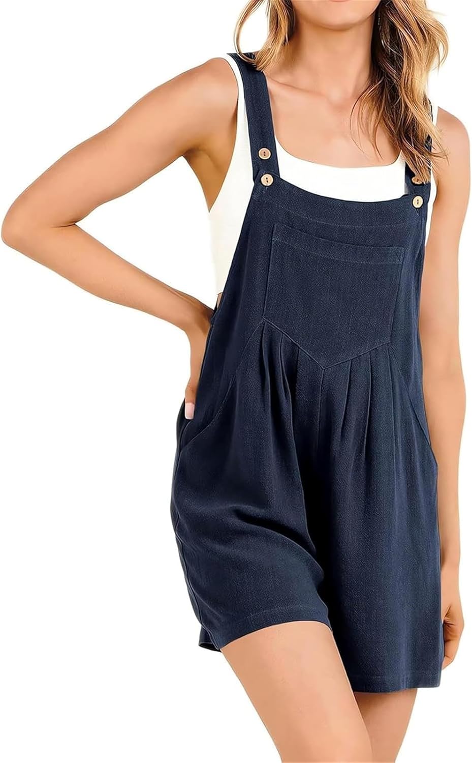 Women's Casual Adjustable Strap Loose Bib Rompers,linen rompers womenshort overalls for women loose fit