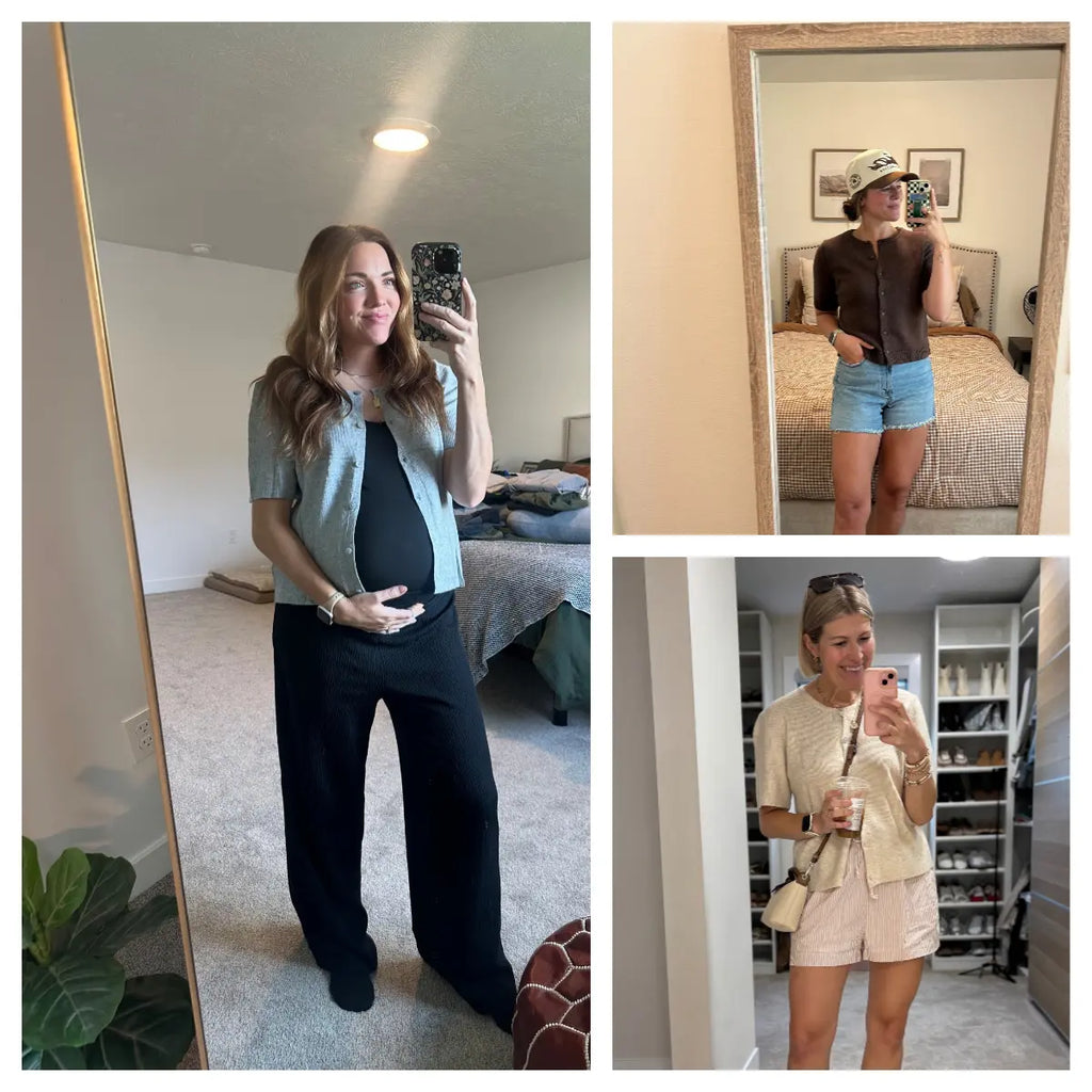 Tanming Women's Short Sleeve Cardigan Sweater - Crew Neck, Soft Ribbed Knitting Fabric, Button-Down, Fitted, Lightweight Breathable Clothes for Casual Office, Spring Summer Layering Cover Up (Women's Tops) #SpringStatements,summerwins