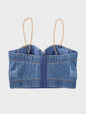 Gold Chain Denim Corset