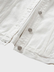 Spring Loose White Denim Jacket