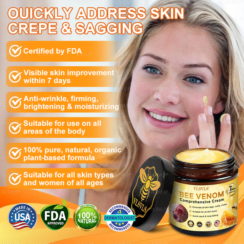Made and Shipped from USA  🎉🎉 Bee Venom Comprehensive Cream  LAST DAY 80% OFF(Sagging Skin, Fine Lines, Loss of Firmness, Flat Bust, Drooping Hips, and More)